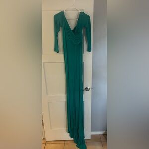 Teal Long Sleeve Maxi Dress - Women